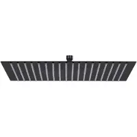 vidaXL Regenbrause Edelstahl 50x50 cm Quadrat Schwarz