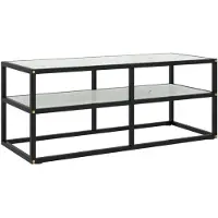vidaXL TV-Schrank Schwarz mit Hartglas Marmor-Optik 100x40x40 cm