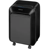 Fellowes Aktenvernichter Powershred LX 210, Partikelschnitt 4 x 12 mm, P-4, 23 l, 16 Blatt Schnittleistung, mit Rollen, schwarz