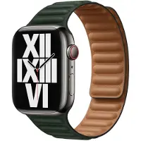 Apple origineel Leather Link Watch S/M 38mm / 40mm / 41mm / 42mm Sequoia Green - ML7P3ZM/A