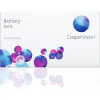 Biofinity Toric (6er Packung) Monatslinsen (-1 dpt, Zyl. -0.75, Achse 80 & BC 8.7) für trockenere Augen