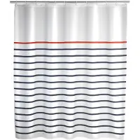 Wenko Duschvorhang Slak180 x 200 cm Polyester weiß/blau/rot