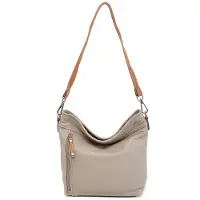 Berba Umhängetasche Leder Damentasche Handtasche 31x26cm dust grau