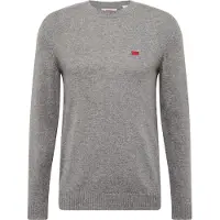 Levi's für Herren. A4320-0000 Original Housemark grauer Pullover (M), Lässig, Wolle, Langarm