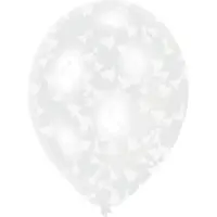 Amscan 6 Latexballons transparent Hochzeit Konfetti-Füllu