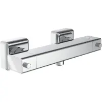 Schutte SIGNO Duscharmatur mit Thermostat, Thermostat, Mischbatterie Dusche, Duschthermostat in Chrom