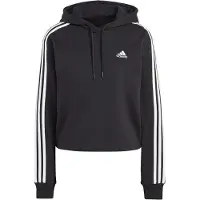 Adidas Cropped Kapuzenpullover Frau 3-Stripes Essentials French Terry