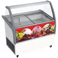 CombiSteel Speiseeisvitrine Curacao 10x5L – 454L fahrbar statische Kühlung