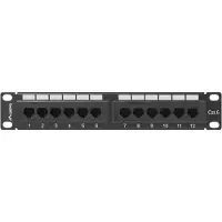 Lanberg PPU6-9012-B Lanberg Patch Panel 10, 12 port 1U, Cat 6, Black