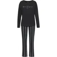 Vivance Pyjama mehrfarbig Gr. 32/34 für Damen. Rundhals und Print, Druck, Allover-Druck. Bequem. Nachhaltig.