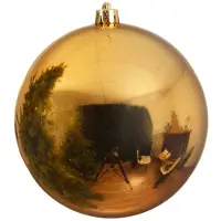 Décoris Weihnachtsbaumkugeln Bruchfest 14 cm 1 Stueck HellGold Glanz