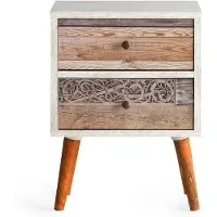 Hannah Home | Nachttisch Lena Wit Spaanplaat 40x55x35 cm | NADUVI