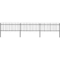 vidaXL Gartenzaun mit Speerspitze Stahl 504 x 80 cm Schwarz