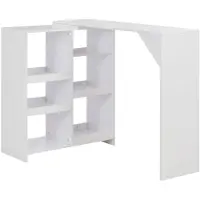 vidaXL Bartisch mit Beweglichem Regal Weiß 138x39x110 cm