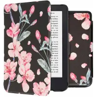IMoshion Design Slim Hard Case Klapphülle für das Kobo Clara 2E / Tolino Shine 4 - Blossom Watercolor Black