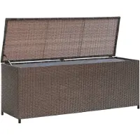 vidaXL Garten-Auflagenbox Braun 120x50x60 cm Poly Rattan