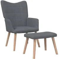 vidaXL Relaxsessel mit Hocker Dunkelgrau Stoff