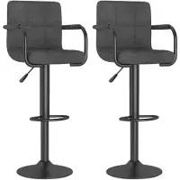 vidaXL Barhocker 2 Stk. Dunkelgrau Stoff