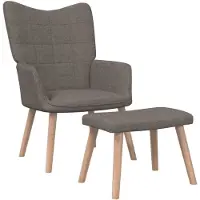 vidaXL Relaxsessel mit Hocker Taupe Stoff