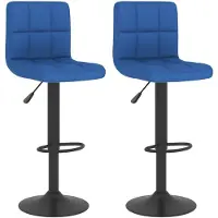 vidaXL Barhocker 2 Stk. Blau Stoff