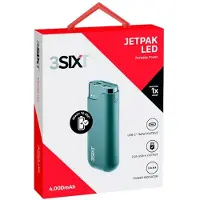 3sixT Power Bank JetPak LED 4,000mAh Black USB-C Elektronik Poerbank 41599