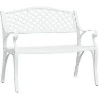vidaXL Gartenbank 102 cm Aluminiumguss Weiß