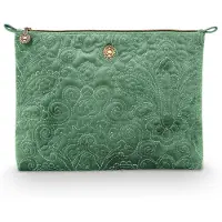 Pip studio Kulturbeutel Velvet Gesteppte Kosmetiktasche Groß Grün