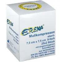 ERENA Mullkompr.7,5x7,5 cm steril 8fach 25x2 St Kompressen