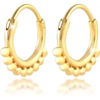 Elli Ohrringe Creolen Hänger Kugeln Trend Blogger 925 Silber Elli Gold