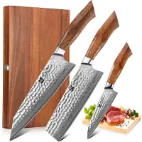 Xinzuo - 3-teiliges Damast-Messerset - B32D Feng Serie