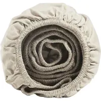 Yumeko Spannbettlaken Perkal Baumwolle 90x200 Beige - Eco, Bio & Fairtrade