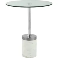 Alygn | Beistelltisch Lana Marmor Silberfarben Marmor 46x46x53 cm | NADUVI