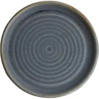 Olympia Canvas runder Teller mit schmalem Rand granit-blau 18cm