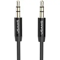 Usams Adapter audio jack 3,5m 3,5m 1m czarnyblack YP101 YP01