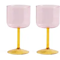 HAY - Tint Weinglas - 2er-Set (Rosa & Gelb)