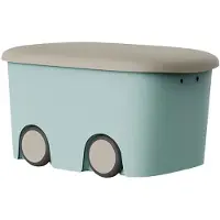 Plastiken Multifunktions-aufbewahrungsbox Mit Rollen 45l Silber Silber One Size