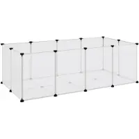 vidaXL Kleintierkäfig Transparent 144x74x46,5 cm PP und Stahl