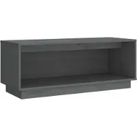 vidaXL TV-Schrank Grau 90x35x35 cm Massivholz Kiefer