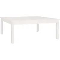 vidaXL Couchtisch Weiß 100x100x40 cm Massivholz Kiefer