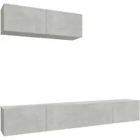 vidaXL 3-tlg. TV-Schrank-Set Betongrau Holzwerkstoff