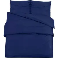 vidaXL Bettwäsche-Set Marineblau 140x200 cm Baumwolle