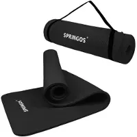 Springos Yogamatte Fitnessmatte Gymnastikmatte Pilates Sportmatte Bodenmatte 183 x 61 cm - Schwarz