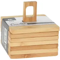 Excellent Housewares Glasuntersetzer aus Bambus, 6er Set
