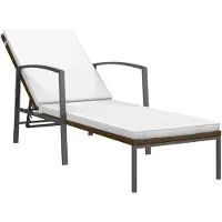 vidaXL Sonnenliege mit Auflage Poly Rattan Braun