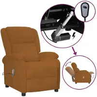 vidaXL Massagesessel Elektrisch Braun Samt
