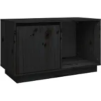 vidaXL TV-Schrank Schwarz 74x35x44 cm Massivholz Kiefer
