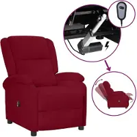 vidaXL Relaxsessel Elektrisch Weinrot Samt