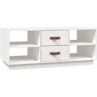 vidaXL Couchtisch Weiß 100x50x41 cm Massivholz Kiefer