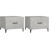 vidaXL Couchtische mit Metallbeinen 2 Stk. Betongrau 50x50x40 cm