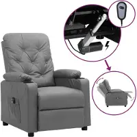 vidaXL Relaxsessel Elektrisch Grau Kunstleder